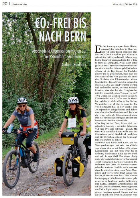 Velofahrt von Chur an die Klimademo nach Bern: 1. Teil lesen...